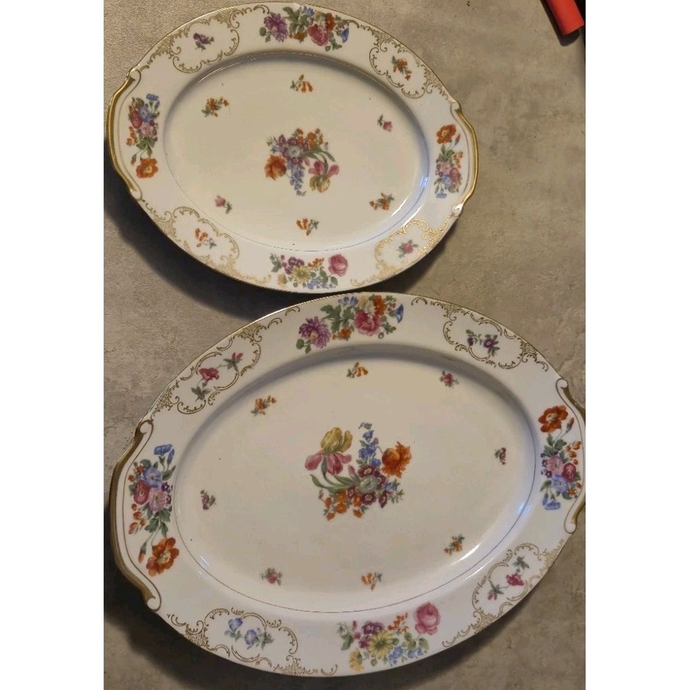 SGK China Moriyama Japan Floral Oval Serving Platters 🍃 Bundle of 2 ✨